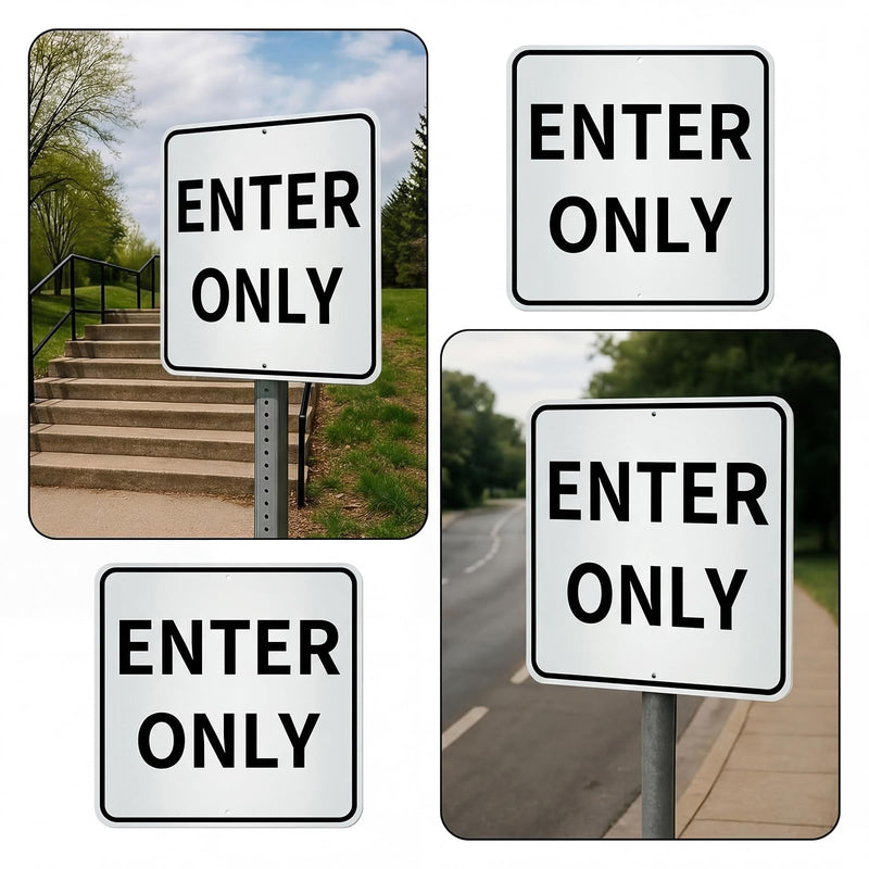 Colingmill Enter Only Metal Sign, 18 x 18 Inch Heavy-Duty Aluminum Traffic Sign, Rust-Free, UV Printed, Weather Resistant Safety for Parking Lot, Garage, Road, Driveway, Business