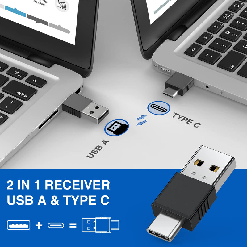[Australia - AusPower] - DINOSTRIKE 2 in 1 Type C and USB Presentation Clicker for Powerpoint Presentations,RF 2.4GHz Wireless Presenter Remote Slide Advancer with Volume Control for Mac Laptop Computer Office Classroom Classic Version 