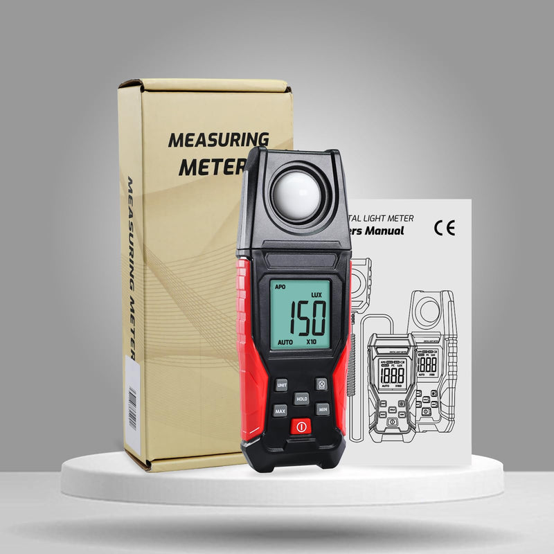 [Australia - AusPower] - Light Meter Digital Illuminance Lux Meter 0.1~200,000 LUX (0.01~20000FC) with Backlight Luxmeter, Lighting Intensity Brightness Measurement for Indoor Outdoor Plants Film Photography Lumen Meter 