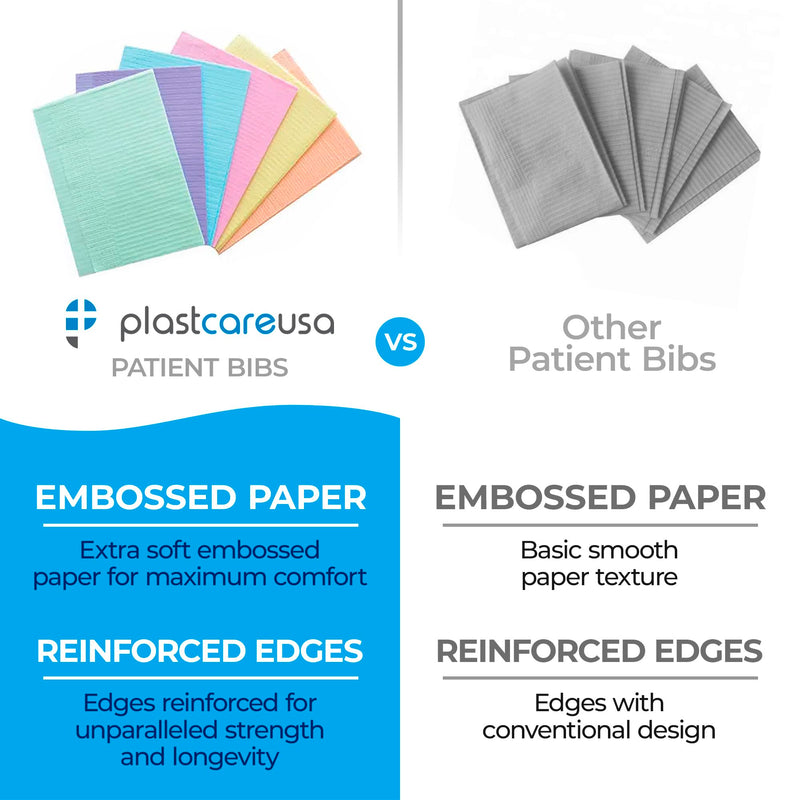 [Australia - AusPower] - Disposable Dental Bibs 13"x18" - 3 Ply Waterproof Tattoo Bib Sheet for Patients - Dentist or Medical Tray Cover and Nail Table Cover Supplies, Black 