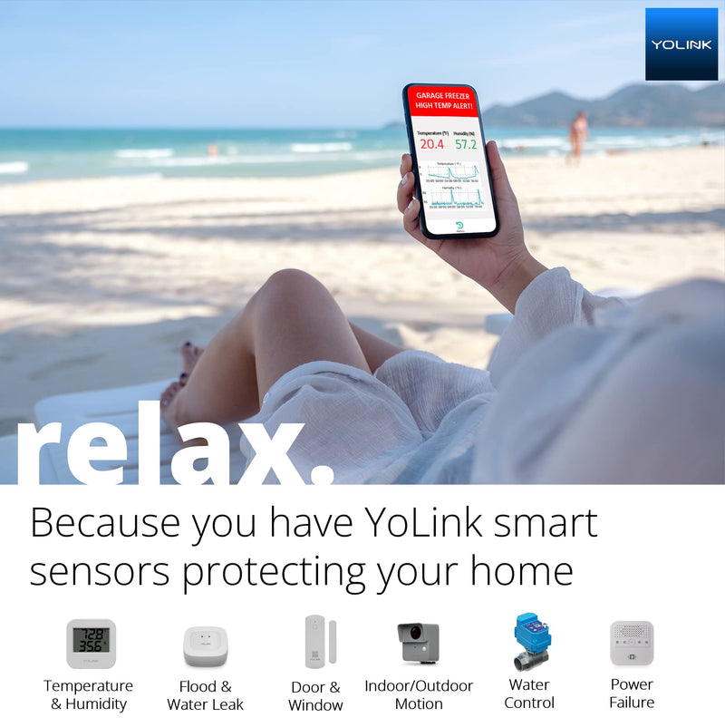YoLink LoRa Smart Door Sensor Starter Kit: Hub & Door Sensor - Door Left-Open Reminders, up to 1/4 Mile Open-Air Range, up to 5 Year Battery Life, Alexa, IFTTT, Home Assistant