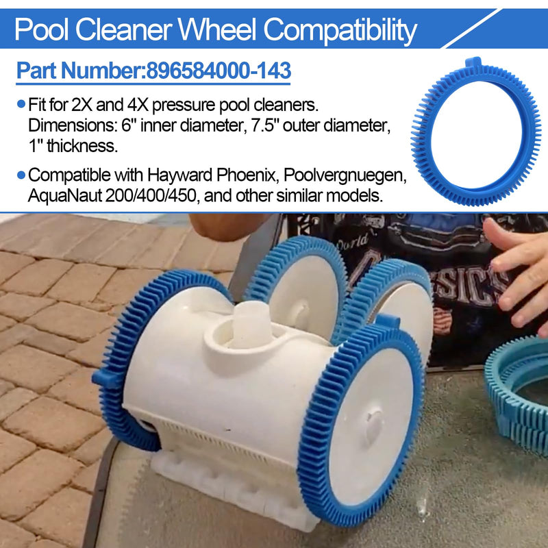 [Australia - AusPower] - Pool Cleaner Tire Combo Kit for Hayward Pool Vacuums fit for Poolvergnuegen with Super Hump Front 896584000-143 and Rear Tires 896584000-082 Robot Vacuums(2pcs front tires + 2pcs back tires) 2pcs front tires + 2pcs back tires 