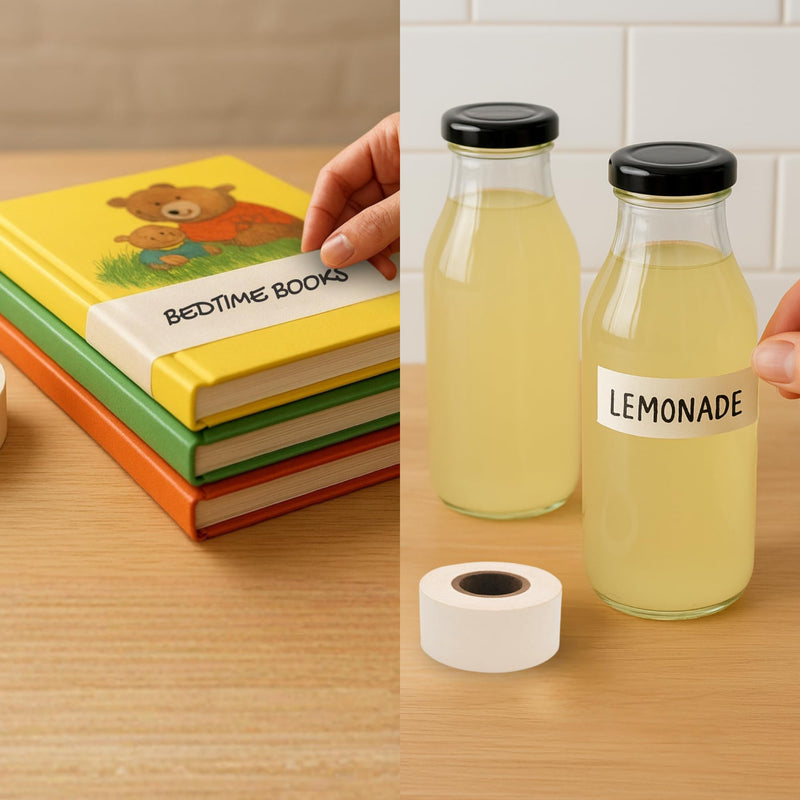 ChromaLabel 1 Inch Label Maker Tape, White Tape to Write On, Clean Remove Labeling Tape, Ideal for Arts and Crafts, Color Coding Label 500 Inch Roll, White 1" Wide, 13.89 Yards