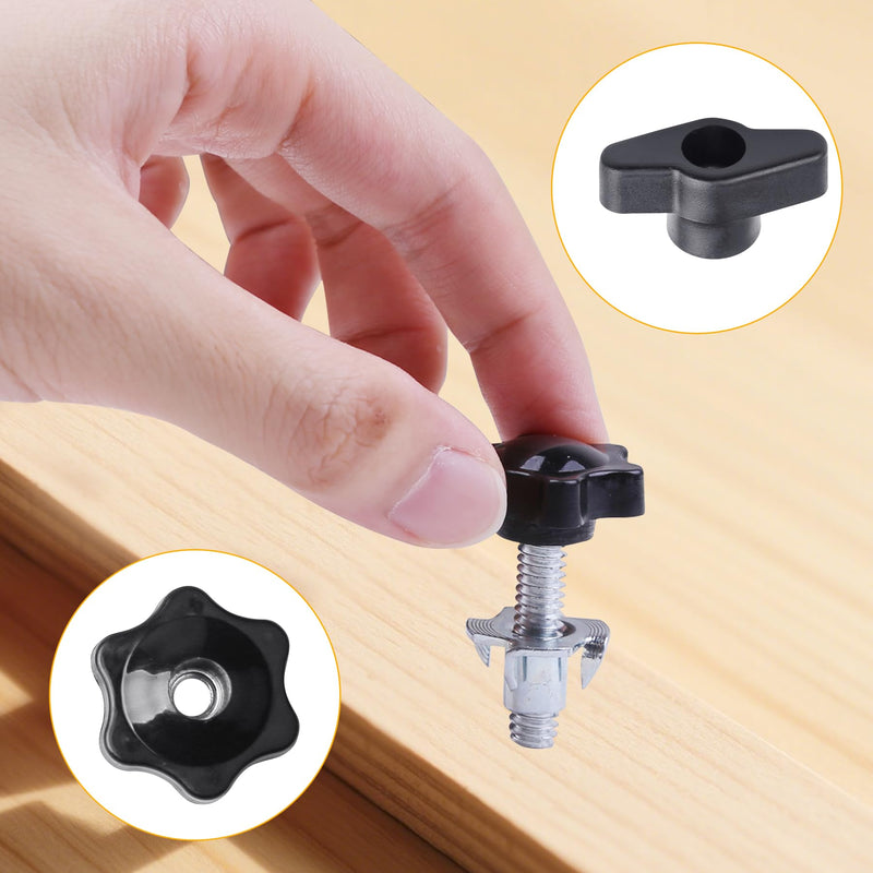 [Australia - AusPower] - 48 Pieces T Track Bolts and Knobs Kit, 1/4" x20 T Bolts & Threaded Knobs, T Track Accessories and Parts Hardware Set for Woodworking Jigs and Fixtures 