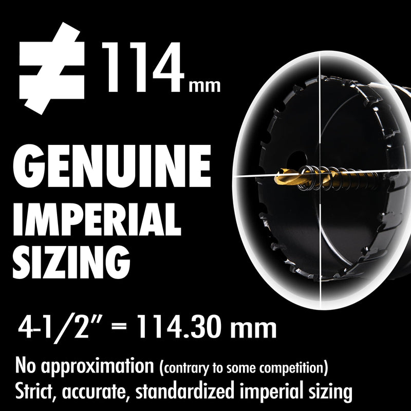 4.5" Tungsten Carbide Tipped Hole Saw Drill Bit for Hard Metal, 114.3mm Hole Cutter for Sheet Metal, Stainless Steel, Iron, Wood, Plastic 4-1/2"