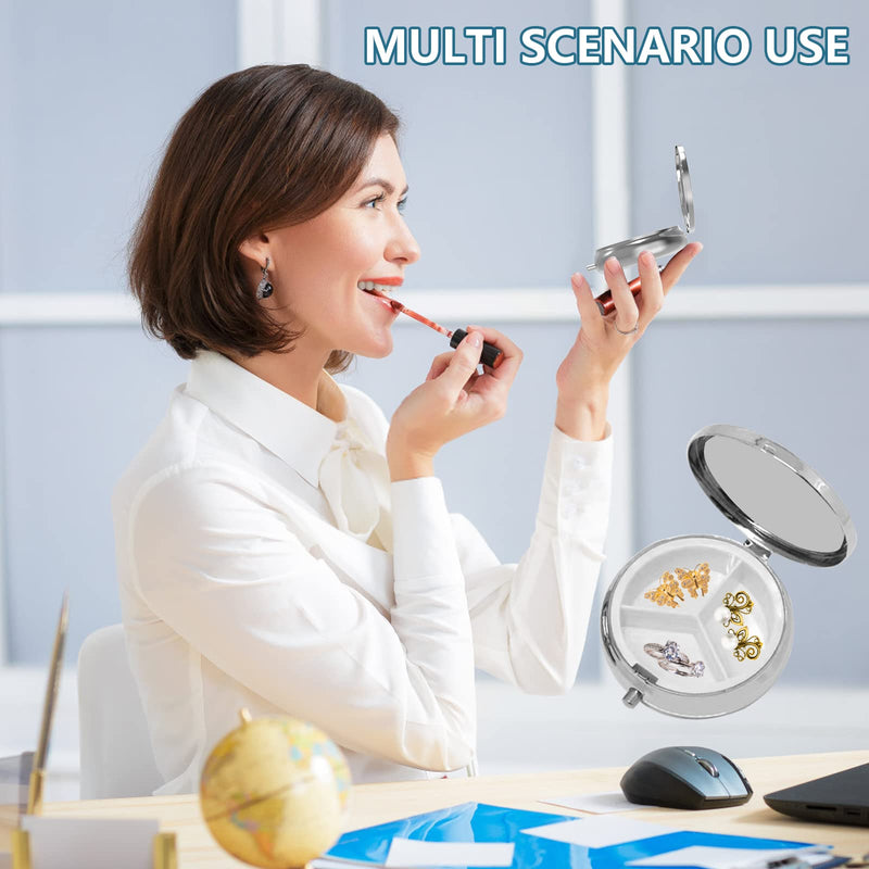 [Australia - AusPower] - Pill Box, 3 Compartment Small Pill Case for Purse & Pocket, Cute Pill Organizer Travel Pillbox, Pill Container Holder to Hold Vitamins, Medication, Fish Oil and Supplements(Van Gogh Almond Blossom) 01-van Gogh Almond Blossom 1 piece 