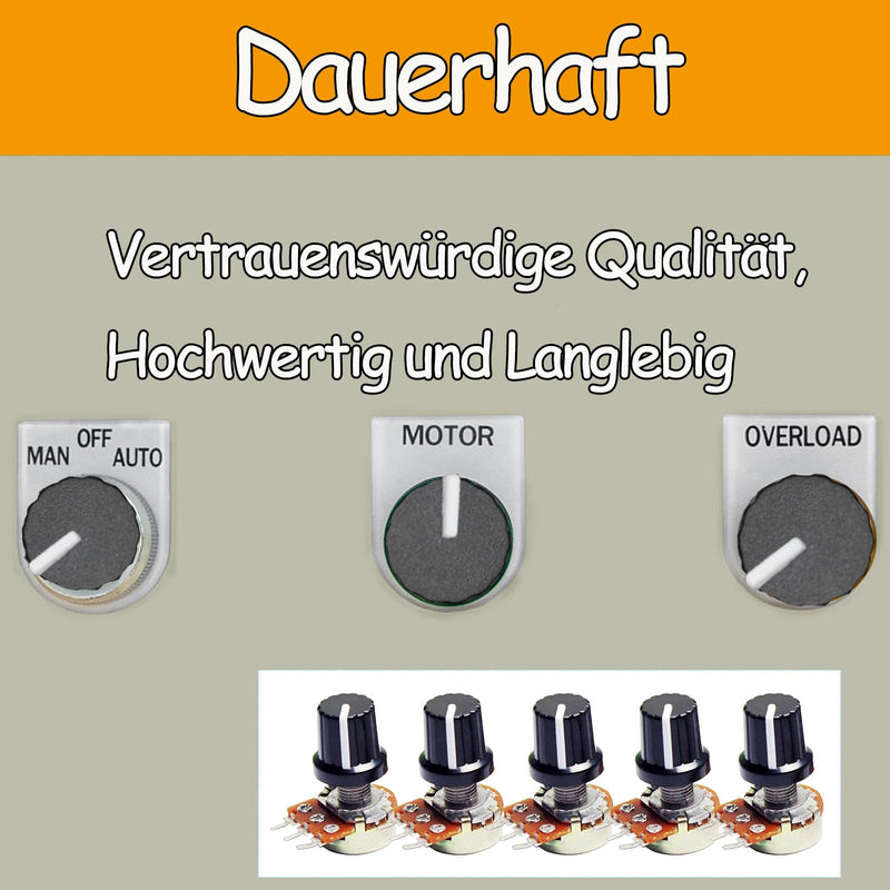 [Australia - AusPower] - Pack of 5 B10K Potentiometer Kit, 3 Clamp Rotary Potentiometers with Cap Nuts, Eualizer Potentiometer, 3 Connections Linear Rotary Potentiometer 