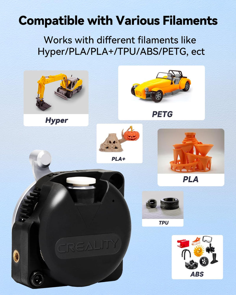 Creality Official Upgrade K1 SE/K1C Extruder, 50N Strong Extrusion Force & Dual Gear Design Provide Smooth and Precise Feeding，OEM Replacement Parts Extruder without Motor
