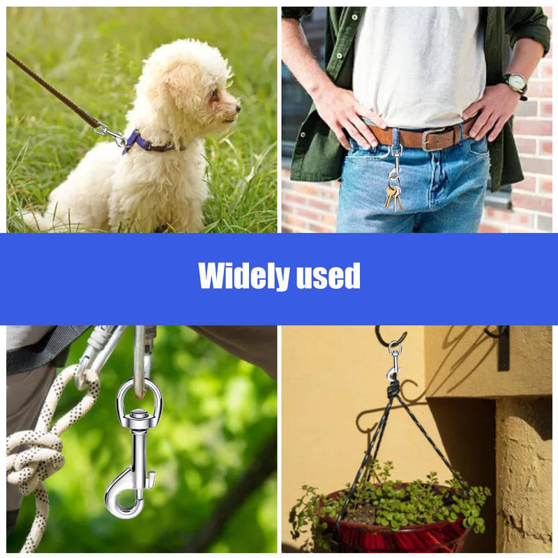 [Australia - AusPower] - 32 pcs Swivel Snap Hooks for Dog Leash 2.76 Inch Heavy Duty Flag Hooks Clasp for Linking Pet Leash Multipurpose Single Ended Clip Hooks for Keychain, Camera Strap 