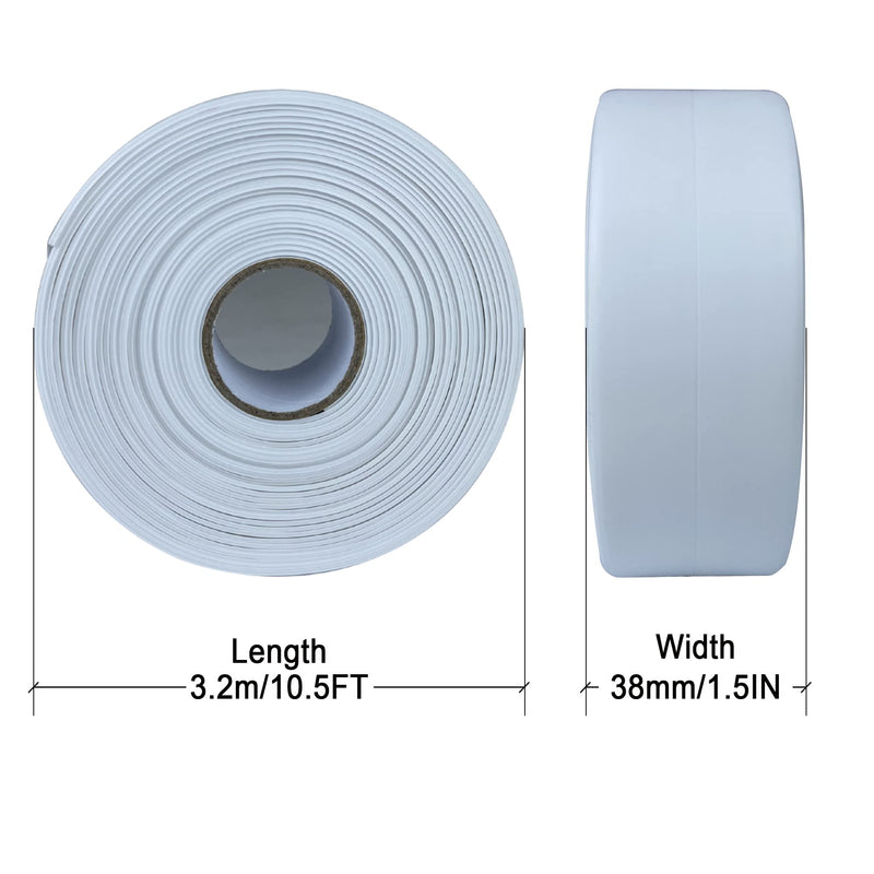 [Australia - AusPower] - White Caulk Tape Waterproof Self Adhesive,, Toilet Caulk Sealant Tape, Bathtub Caulk Sealing Strip Tape for Bathroom Caulking Tape Shower Caulk White-1.5IN-10.5FT-B 
