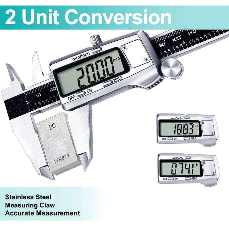 Kynup Digital Vernier Caliper, 150 mm Calliper Digital Stainless Steel | Electronic Digital Caliper Measuring Tools, Digital Calliper for Household and Industrial Measuring Gauge, Black