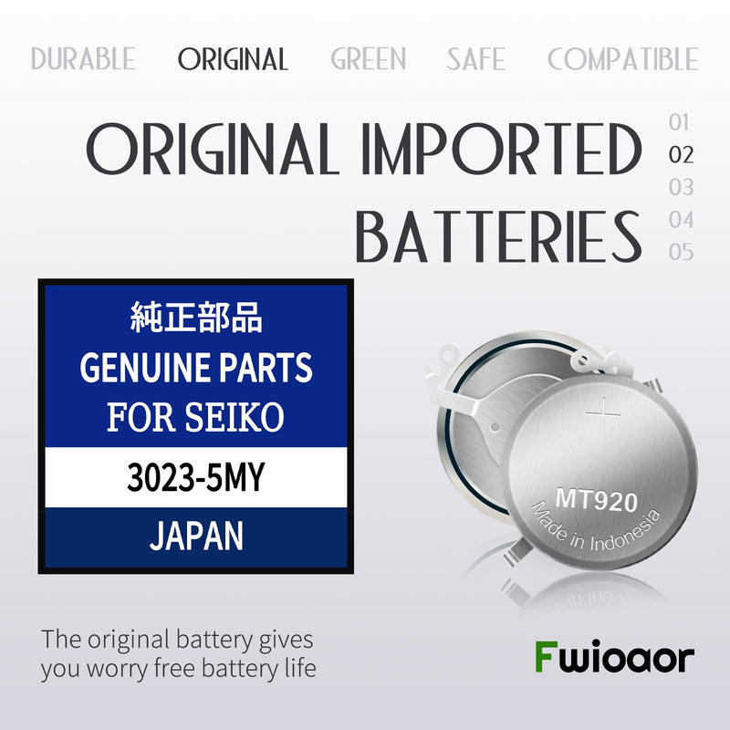 [Australia - AusPower] - Replacement MT920 Capacitor 3023.5MY & Kinetic 3023-5MZ Battery for 5M22/5M23/5M25/5M42/5M43/5M45/5M47 Movements 