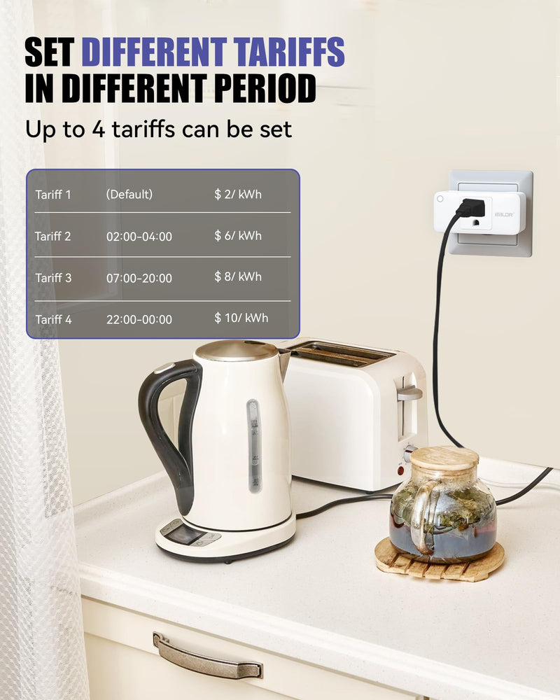 [Australia - AusPower] - BALDR Wi-Fi Home Power Monitor Consumption Watt Meter w/Smart Socket - Electric Meter w/Tariffs & Budget Alerts, Power Meter Home Energy Monitor, Electricity Usage Monitor Smart- 2.4GHZ Network Only Power Meter Hub with One Smart Socket 