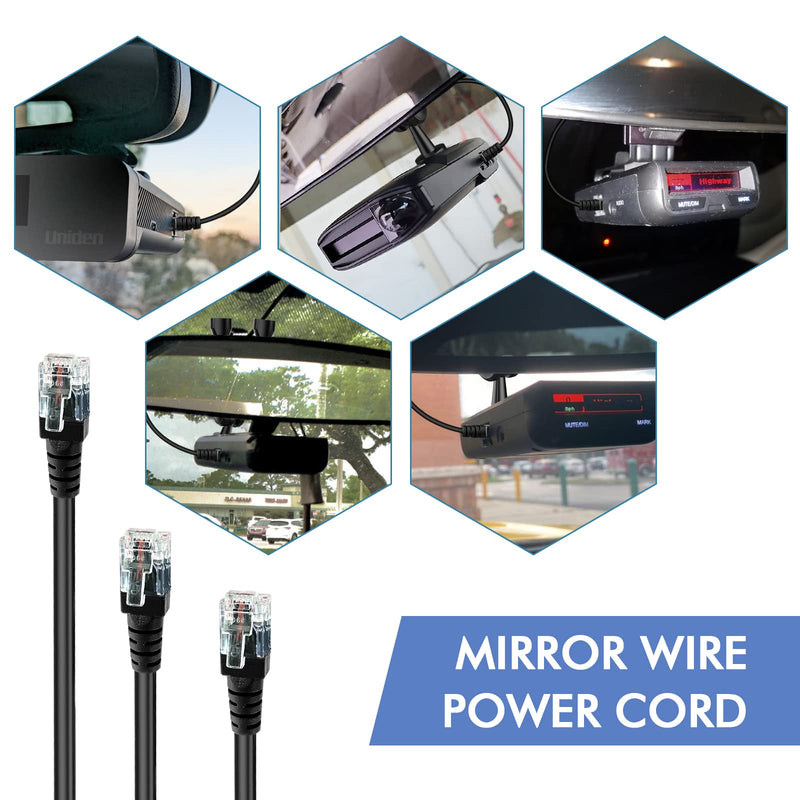 [Australia - AusPower] - Radar Detector Hardwire Power Cord, Rearview Mirror Plug Cable, with Inline Fuse Holder,Suitable for Uniden Escort Beltronics Valentine One Cobra Whistler Radar Detector,3-Piece Set,13.7'' (RJ11) Medium-13.7in RJ11 