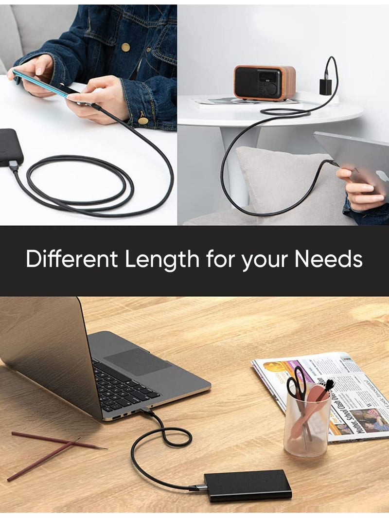CableCreation 2-Pack USB C to USB A Cable 5FT,USB 3.1 USB 3.2 Gen2 10Gbps USB C Data Cable, Android Auto 3A for External SSD MacBook Pro iPad, Galaxy S24/S23, iPhone 16, 1.5m 5FT/1.5m Black
