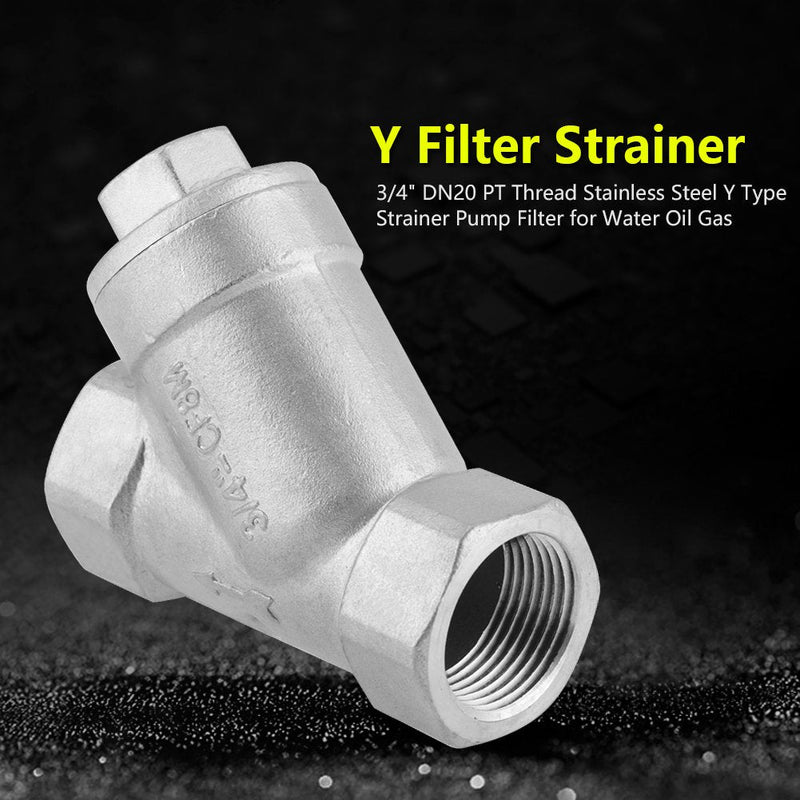 [Australia - AusPower] - Y-filter 3/4-inch filter screw DN20 PT filter shape Y-shape stainless steel with gas oil water hose 
