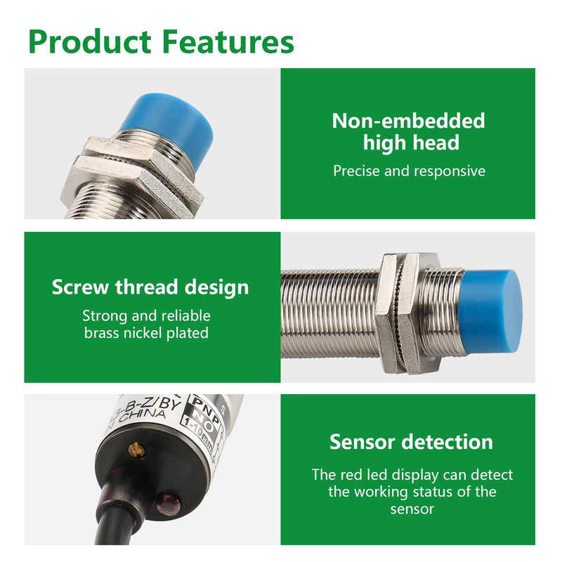 Wengart Capacitive Proximity Sensor Switch LJC18A3-B-Z,M18,DC10-30V,PNP_Normally Open 300mA,10mm Detecting Distance,3 Wire