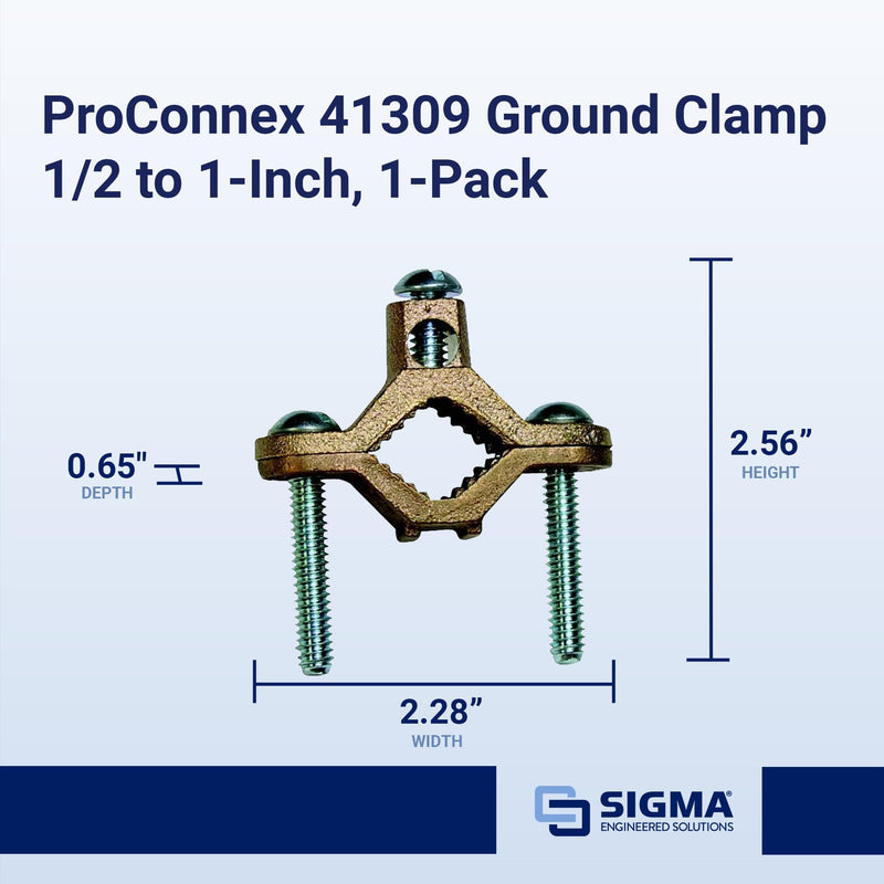[Australia - AusPower] - SIGMA ENGINEERED SOLUTIONS ProConnex 41309 Ground Clamp 1/2" - 1" 1 Count (Pack of 1) 