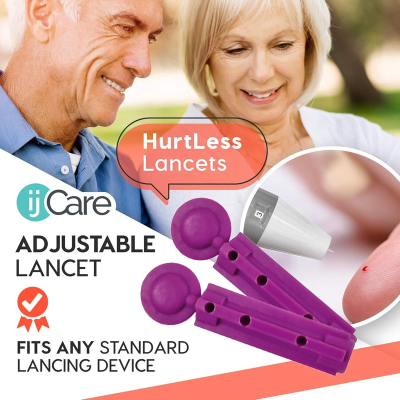 Blood Sugar Testing Bundle – Oh’Care Lite Monitor 200 Glucose Test Strips, 200 ijcare Lancets & 1 Control Solution