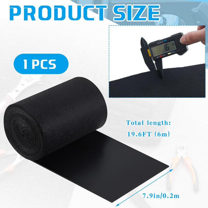 Tinideya Black Boat Trailer Bunk Carpet Water Proof Bunk Carpet Marine Boat Bunk Carpet Outdoor Boat Trailer Bunk Covers Trailer Boat Bunk Padding for Boats Trailers 1 19.6 ft x 7.9 Inches