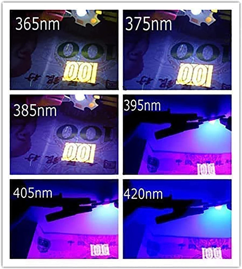 [Australia - AusPower] - 10pcs 3W UV Purple LED Ultraviolet Bulbs Lamp Chips 365nm 375nm 385nm 395nm 405nm 420nm 3W High Power Light (3W 365NM with 20MM PCB) 3w 365nm With 20mm Pcb 