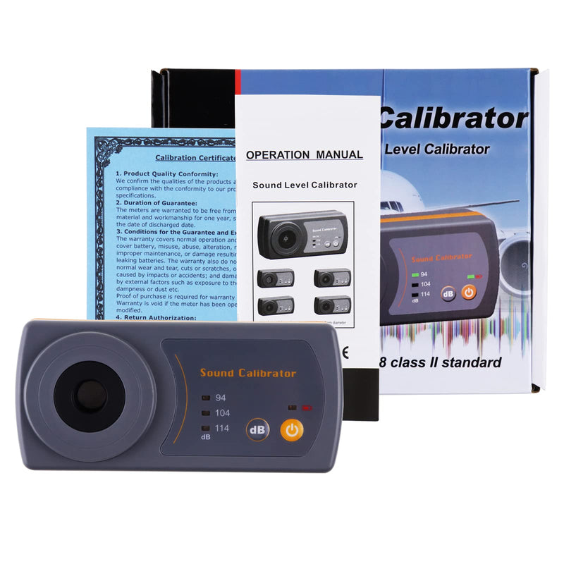 [Australia - AusPower] - Sound Level Calibrator Precise Decibel Meter Calibrator 94dB & 104dB & 114dB Calibrator with Three Calibration Level for Professional Sound Level Meters 