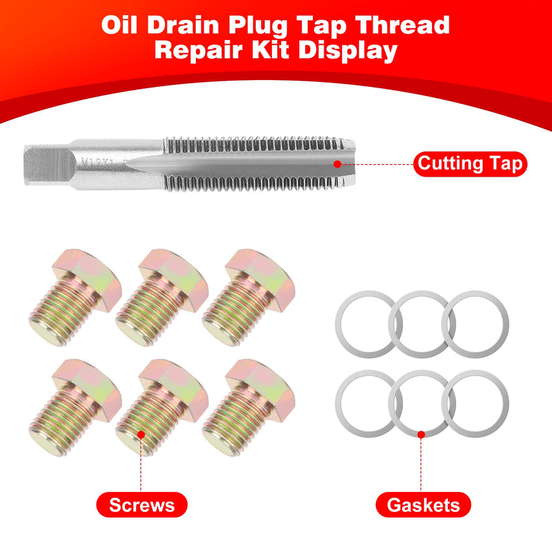 [Australia - AusPower] - Oil Drain Plug Tap Thread Repair Kit M13 x 1.5MM Oil Pan Screws Rethread Tool Oil Drain Plug Thread Repair Tool Kit 