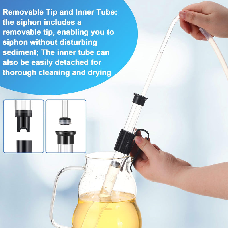 [Australia - AusPower] - Auto Siphon Mini and Triple Scale Hydrometer, 6 Feet of Food Safe Tubing & Clamp and Plastic Test Jar, Brix and Gravity Test Kit for Wine, Home Brewing, Winemaking Kit, Liquid Transfer 