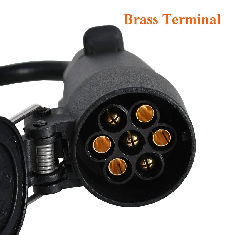 Oyviny US to EU Trailer Light Converter US 4 Way to EU 7 Way Trailer Light Adapter USA Vehicle 4-Pin Flat Plug to European Trailer 7-Pin Round Connector Plug and Play Waterproof Converter