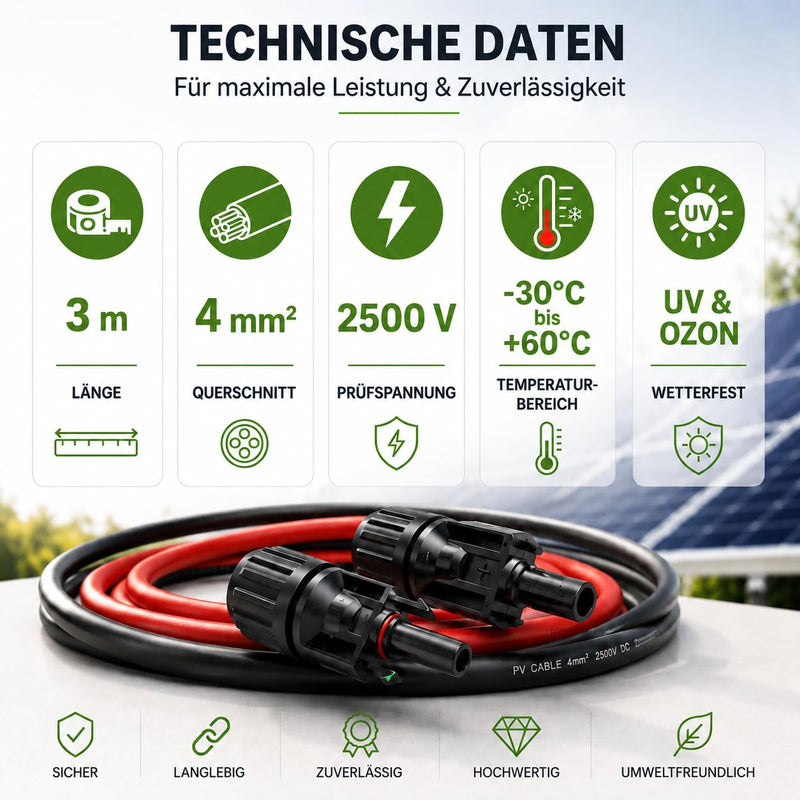 Offgridtec Modular Connection Cable with Cable Cross Section 4 mm², 3m 3 metres