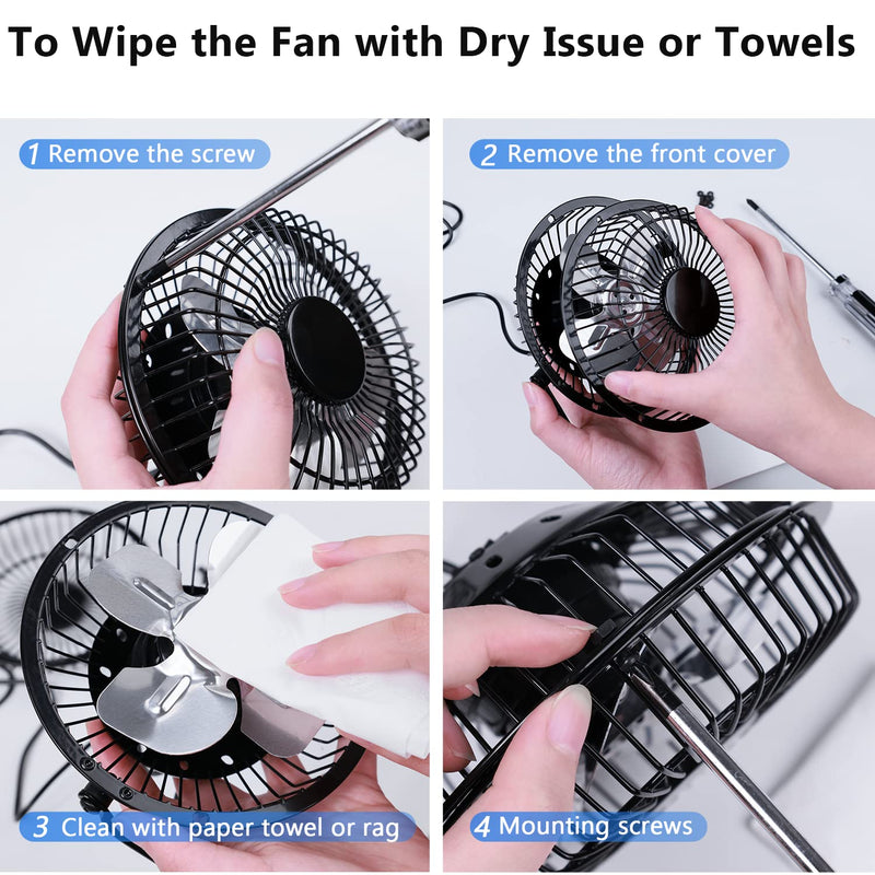 [Australia - AusPower] - Zuvas Desk Fan Quiet Small USB Fan 360° Rotation Portable Table Fan 2 Speed Mini Personal Fan Air Cooling Electric Fan for Home Office Bedroom Travel Camping, 4 inch Black 