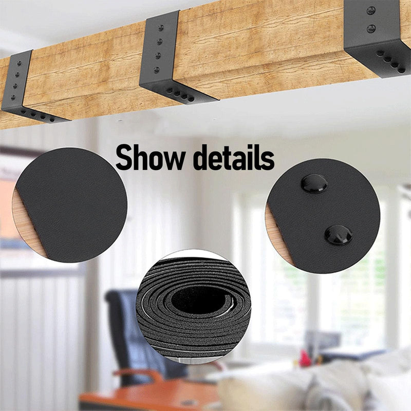 5 Feet Faux Wood Beam Strap, Ceiling Decorative Tape PVC Leather Flexible 100 Nails Self Adhesive Design, Wood Repair Tape for Ceilings Shutters Mantels (2.36inch) 2.36inch