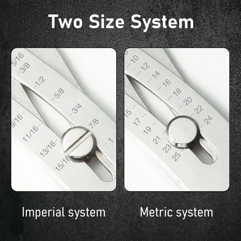 [Australia - AusPower] - 2PCS Portable Precise Thread Checker Keychain,Nut and Bolt Size Finder Keychain Thread Size Verification Tool with Two Vernier Calipers -Silver 