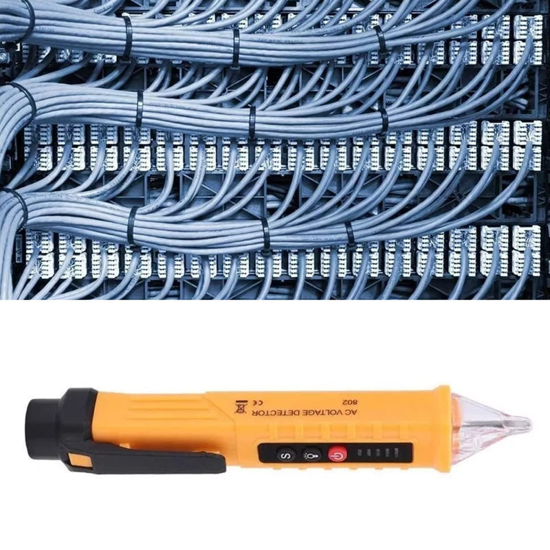 [Australia - AusPower] - AC Voltage Detector Non-Contact Digital Electrician Test Pen with LED Flashlight Sound Light Alarm for Circuit Testing 