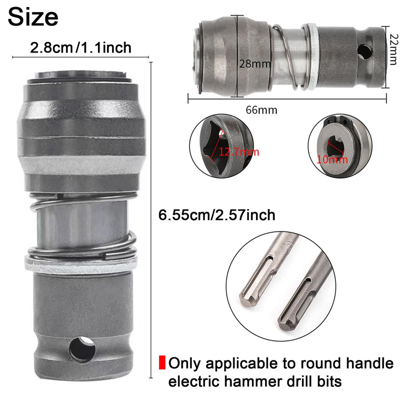 [Australia - AusPower] - Electric Wrench to Electric Hammer Drill Converter ElectricWrench Drill Chuck Adapter Conversion Adapter (Round Handle) Round Handle 