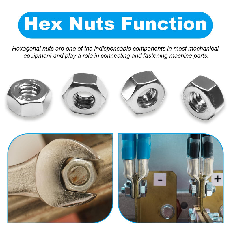 [Australia - AusPower] - Yinpecly 100pcs #10-24 Hex Nuts, 304 Stainless Steel,Coarse Thread Hexagon Nut,Hex Drive, UNC Small Nuts Fasteners,10-24 Replacement Nut, Right Hand,Tiny #10-24;100 PCS 