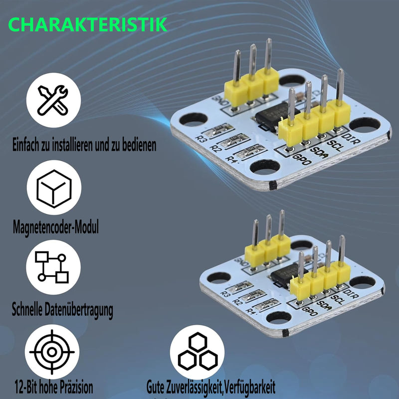 5pcs AS5600 Encoder, Magnetic Induction Angle Measuring Sensor Module | 12-bit high-precision with magnet