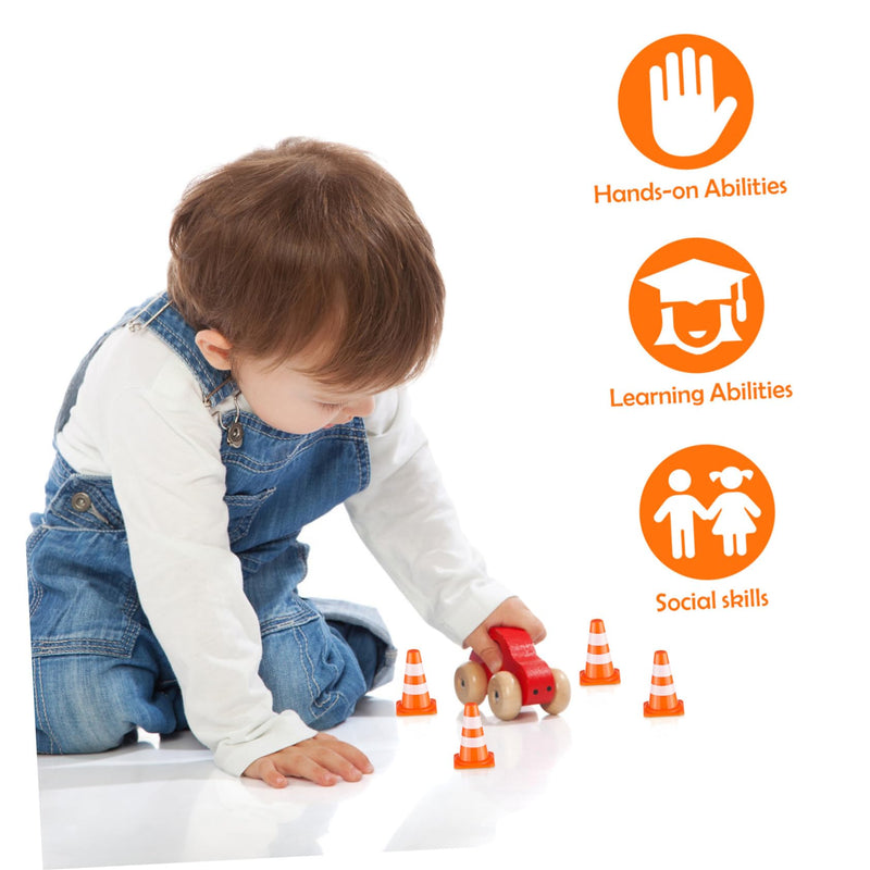 [Australia - AusPower] - NUOBESTY Mini Traffic Cones 50Pcs Miniature Traffic Cones Mini Traffic Signs Barricades Signs Traffic Scene Roadblock Toys Road Sign Models Kids Pretend Toys Christmas Toy Traffic Cones 
