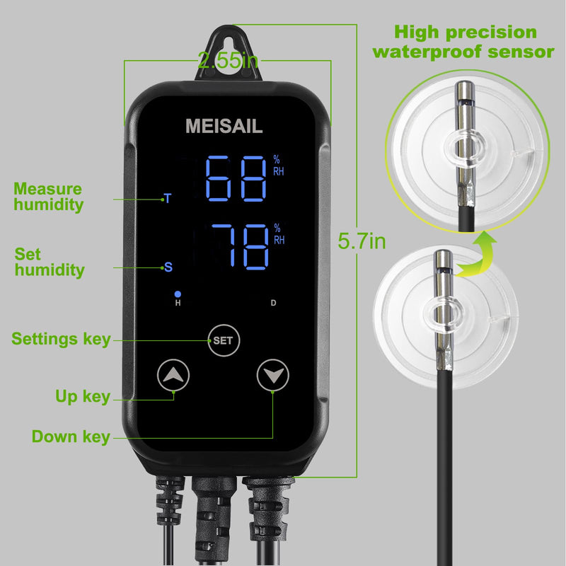 [Australia - AusPower] - Humidity Controller Greenhouse Shiitake Mushrooms Humidifying dehumidifier humhumidistat controlleridity Humidity Switch Controller for Grow Ten thygrometer humidistat Controller 