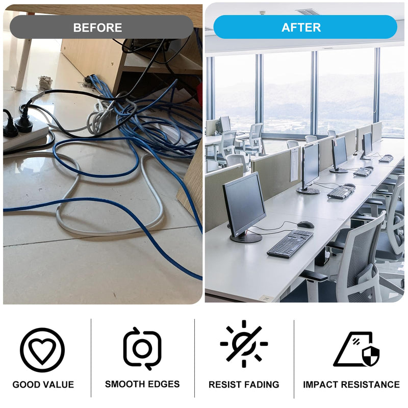 [Australia - AusPower] - 1-1/2" White Desk Grommet, JTemgle Plastic Cable Hole Cover Computer Table Cord Wire Organizer Caps Desktop Cord Management for Home Office TV Stands Tabletops, 2 Pieces 1-1/2" / 38mm 