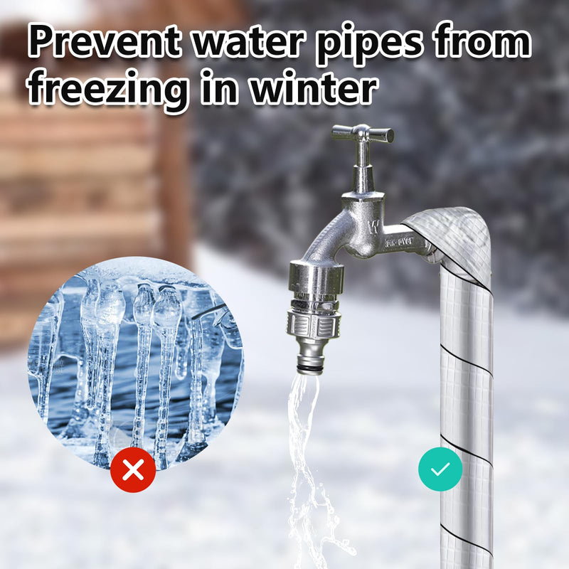 2 Roll Pipe Insulation Wrap,Aluminum Foil Pipe Insulation Foam Tape Self Adhesive Insulation Wrap for Indoor Outdoor Cold Hot Water Pipes Winter Freeze Protection (2" Wide X 32.8 Ft Long) 2