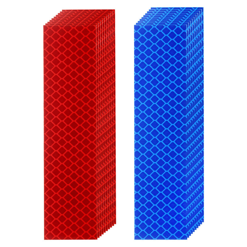 HARFINGTON Reflective Tape High Visibility Adhesive Stickers Outdoor Waterproof for Trailer Bike Car Motorcycle Helmet Mailbox Blue Red