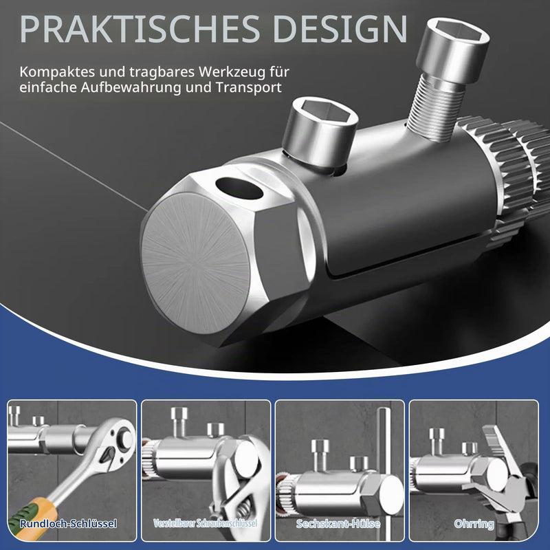Screw Extractor, Screw Extractor for Removing Pipe Breakage Screws, Left Extractor for Repairing Pipe Thread Connections, Screw Remover Adjustable, Suitable for 1/4, 1/6 and 1 Inch Pipe