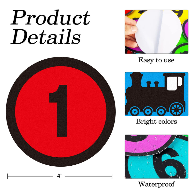 [Australia - AusPower] - WhatSign Line up Spots for Classroom Floor Number Stickers for Classroom 36Pcs Line up Dots Floor Decals Line up Numbers for Classroom Back to School Kindergarten Preschool Supplies 1-round 