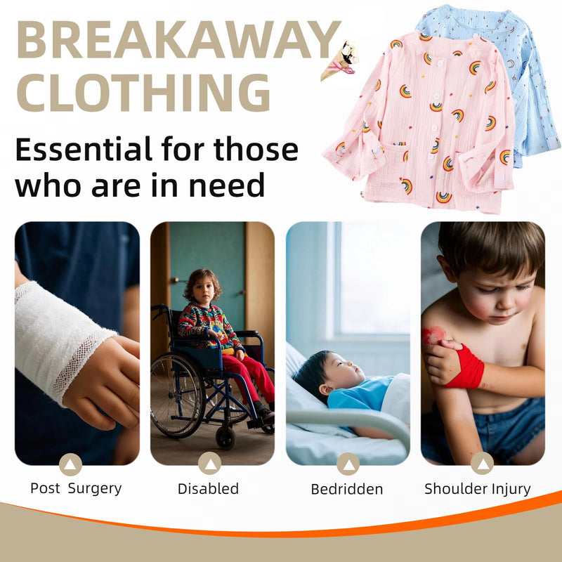 [Australia - AusPower] - WEEOATAR Kids Hospital Gown Clothes for Post Shoulder Surgery Broken Arm Clothing, Full Open, Easy to Wear with Magic Stickers on Both Sides Suitable for Boys and Girls (Pink, 150cm/59.0in) Pink 