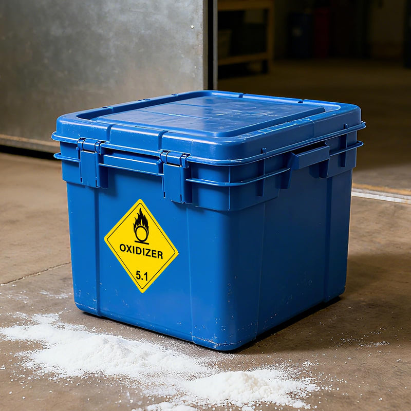 500 PCS Class 5.1 Oxidizer Labels 4 × 4 Inches DOT Hazardous Materials Warning Stickers Vinyl Self Adhesive Waterproof Label for Shipping Handling Transportation Storage