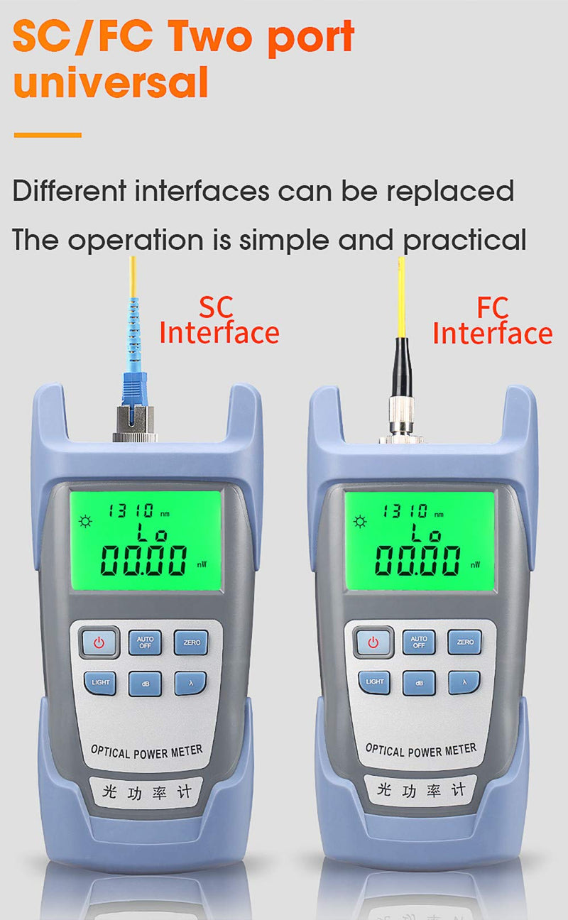 [Australia - AusPower] - DAXGD FTTH Fiber Optical Power Meter Fiber Optical Cable Tester 70dBm~+10dBm Working Wavelength 850-1625nm 