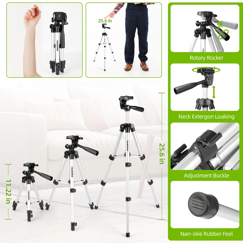 [Australia - AusPower] - Laser Level with Tripod and Laser Target Plate Card, Huepar 150Ft Self Leveling Lazer Level Outdoor Use, 150° Vertical Green Cross Line Level Laser for Picture Hanging, Tile, Construction Project 