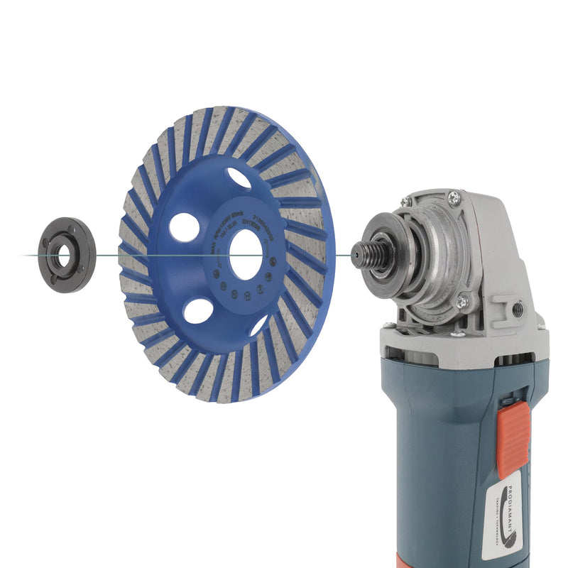 [Australia - AusPower] - Prodiamant Fan Grinder Diamond Grinding Wheel, Professional Quality for Concrete, Natural Stone, Masonry, Screed, Universal Disc Grinder with Diamond Segment, blue 125mm 
