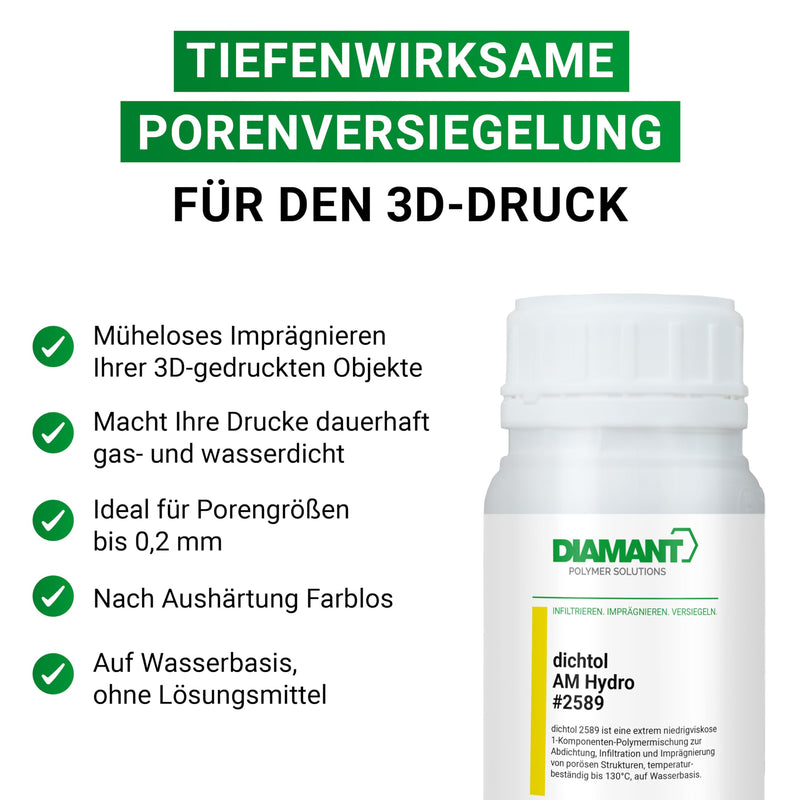 Dichtol AM Hydro for Sealing and impregnating 3D Prints, Sealing Agent for additive Manufacturing, Solvent-Free Sealer for 3D Printed Parts (250 ml) 250 ml